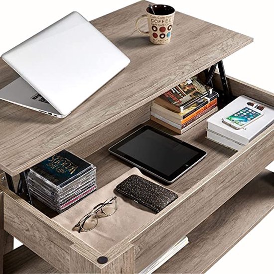 Yaheetech Salontafel, set van 2, bijzettafel, ronde bijzettafel