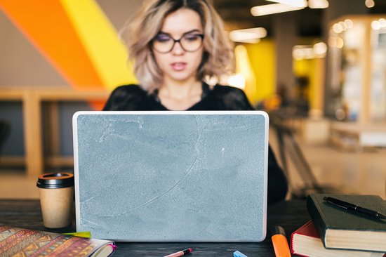 Sticker pour ordinateur portable - 15,6 pouces - Vintage - Motif béton - Structure - 36 x 27,5 cm - Autocollants pour ordinateur portable - Skin pour ordinateur portable - Housse