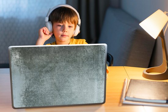 Sticker ordinateur portable - 15,6 pouces - Impression béton - Intempéries - Vintage - Design