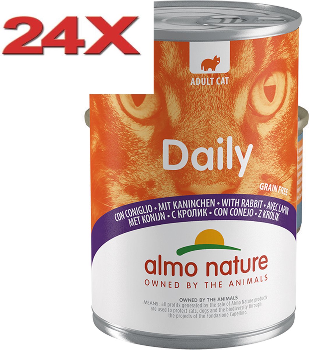Almo Nature Almo Nature Dailymenu - Kattenvoer - Konijn - 24x400gr
