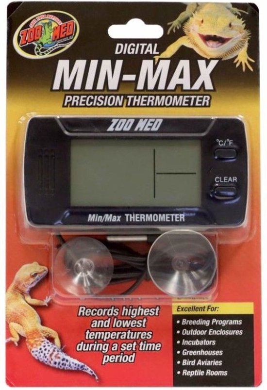 Zoo Med Digitale Precisie Min Max Thermometer voor Terrarium