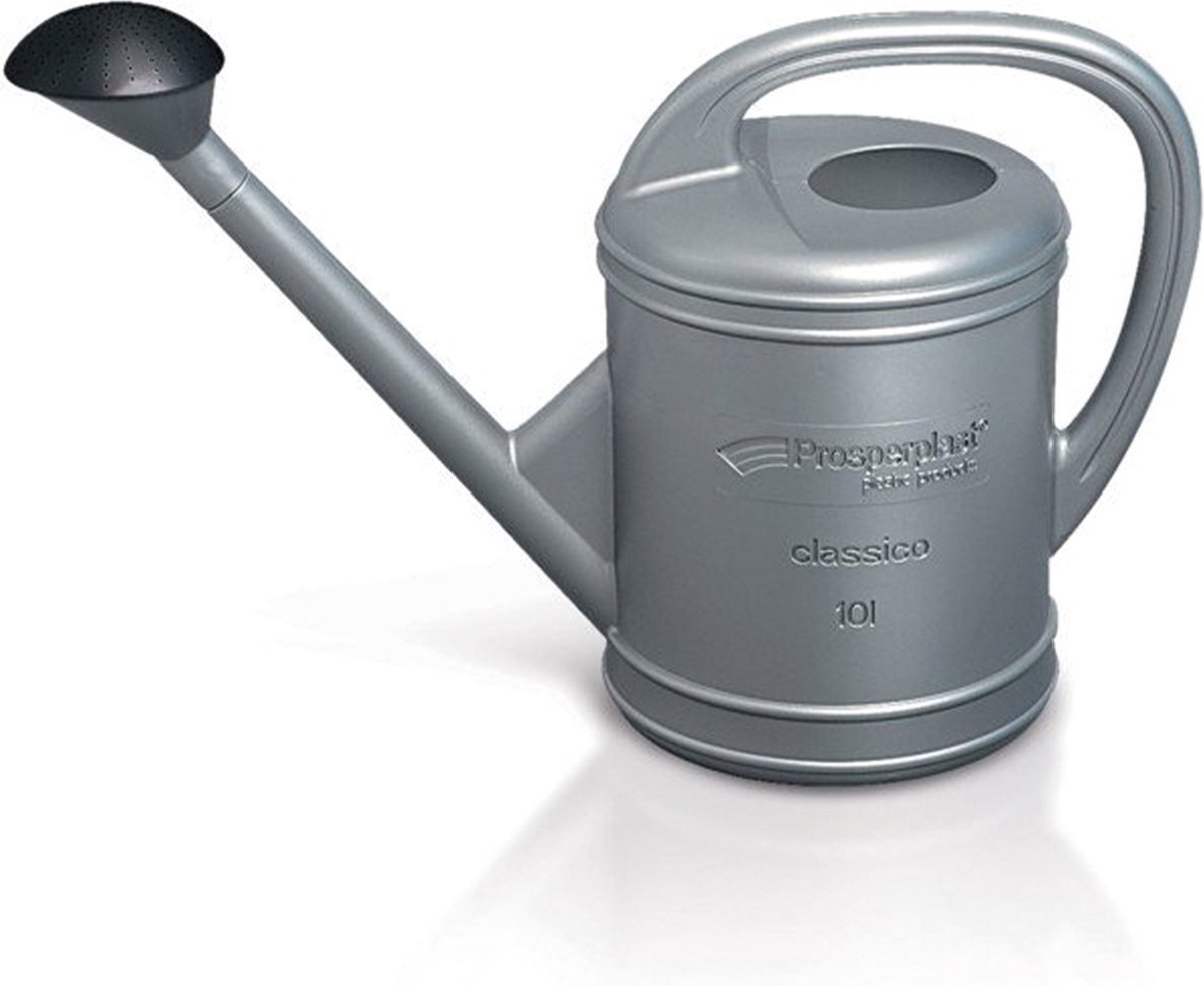 Prosperplast Gieter - grijs - kunststof - met broeskop - 10 liter - bloemengieters/Plantengieters