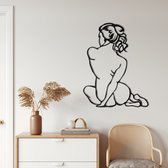 Wanddecoratie | Diva | Metal - Wall Art | Muurdecoratie | Woonkamer |Zwart| 61x76cm