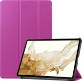 Hoes Geschikt voor Samsung Galaxy Tab S8 Ultra Hoes Luxe Hoesje Book Case - Hoesje Geschikt voor Samsung Tab S8 Ultra Hoes Cover - Paars