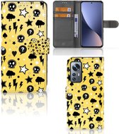 Wallet Book Case met Pasjeshouder Xiaomi 12 | 12X Hoesje Punk Yellow