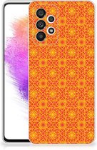 Cover Case Geschikt voor Samsung Galaxy A73 5G Smartphone hoesje Batik Orange