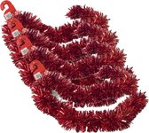 4x stuks kerstboom folie slingers/lametta guirlandes van 180 x 12 cm in de kleur glitter rood - Extra brede slinger