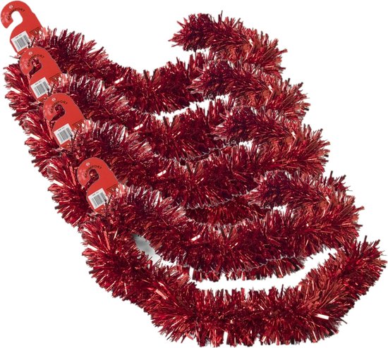 Raar Discriminerend uitzondering 4x stuks kerstboom folie slingers/lametta guirlandes van 180 x 12 cm in de  kleur... | bol.com