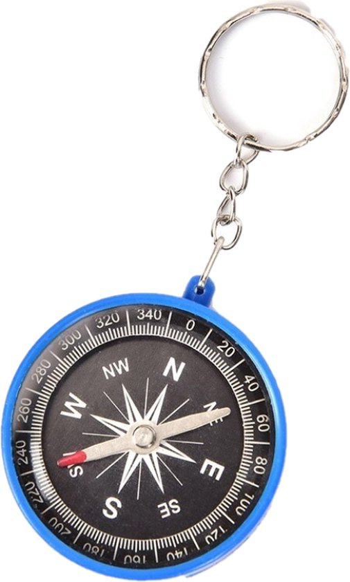 Sleutelhanger Kompas 4,5 cm | Lightfight | Blauw