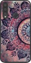 ADEL Siliconen Back Cover Softcase Hoesje Geschikt voor Huawei P40 Lite E - Mandala Bloemen Rood