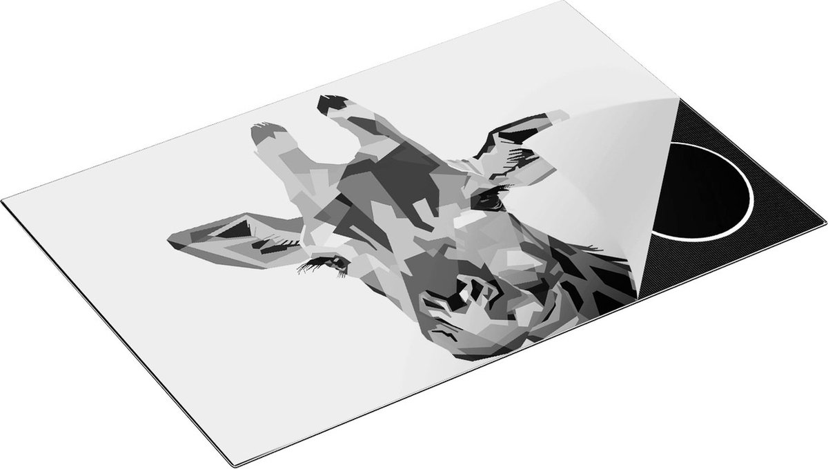Chefcare Inductie Beschermer Kleurrijke Giraffe - Abstract - Zwart Wit - 80,2x52,2 cm - Afdekplaat Inductie - Kookplaat Beschermer - Inductie Mat