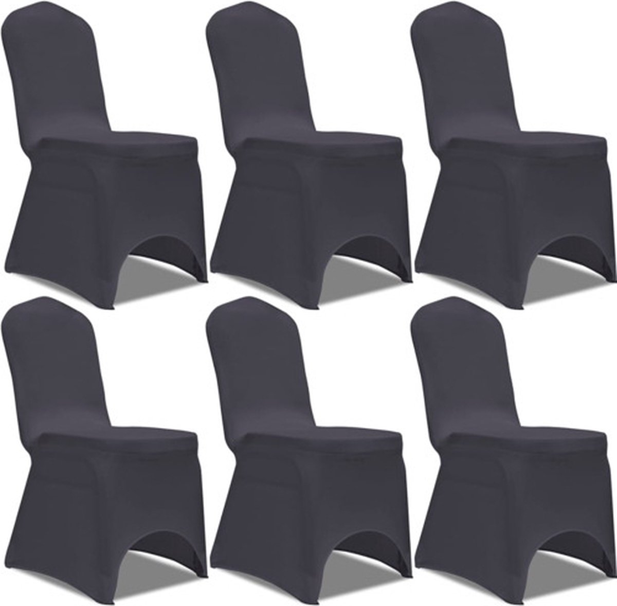 vidaXL Stoelhoes - stretch - antraciet - 6st