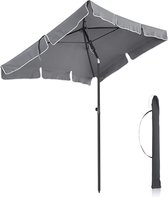 Parasol voor Balkon, Rechthoekige Tuinscherm, UV-bescherming tot UPF 50+, kantelbaar, 1,8 x 1,25 m, voor Tuin, Terras, Grijs