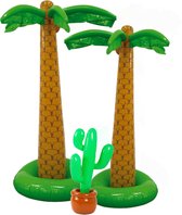 Set van 3x stuks - Tropische/hawaii feestversiering opblaasbaar palmbomen/cactus - Voor fun en thema party