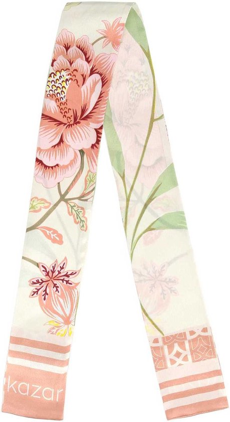 Écharpe Femme Douce Multicolore - Imprimé Rose Et Orange - Occasion - Marque Ladies