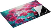 Chefcare Inductie Beschermer Rode Bloemen - 90x50 cm - Afdekplaat Inductie - Kookplaat Beschermer - Inductie Mat