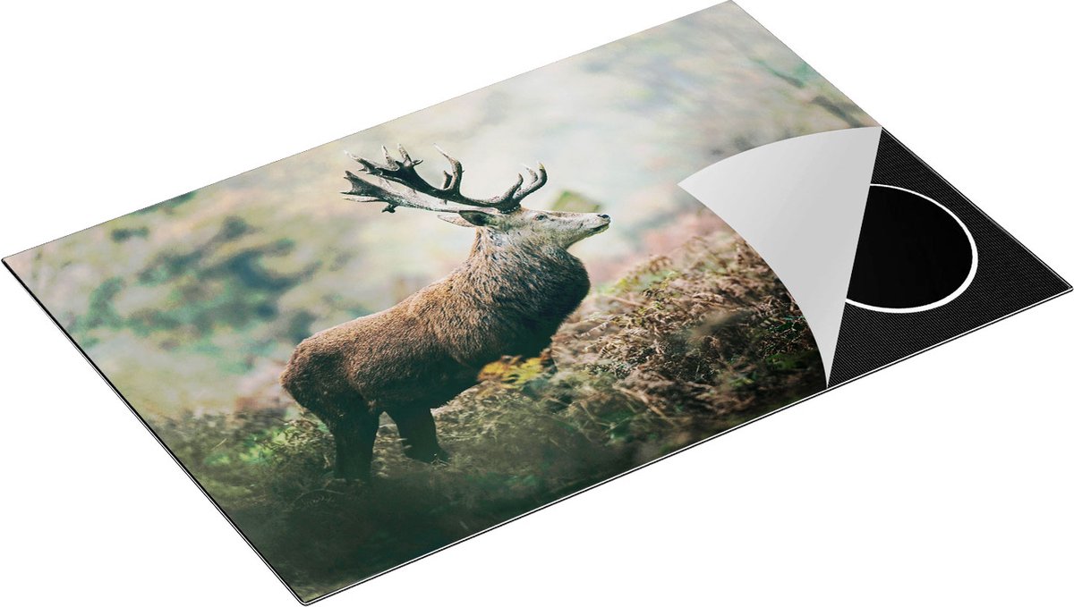 Chefcare Inductie Beschermer Hert in het Bos vanaf de Zijkant - 80x52 cm - Afdekplaat Inductie - Kookplaat Beschermer - Inductie Mat