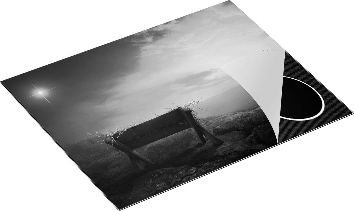 Chefcare Inductie Beschermer Kribbe en Drie Kruisen - Zwart Wit - 65x52 cm - Afdekplaat Inductie - Kookplaat Beschermer - Inductie Mat