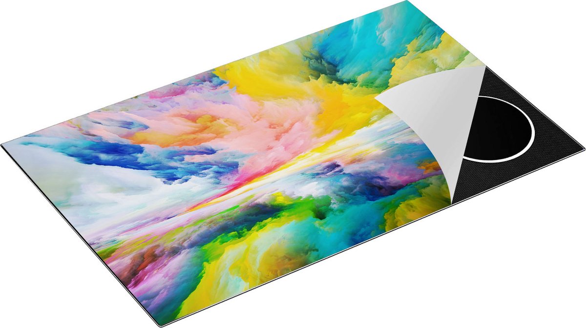 Chefcare Inductie Beschermer Abstracte Kunst - Dromenland - 85x52 cm - Afdekplaat Inductie - Kookplaat Beschermer - Inductie Mat