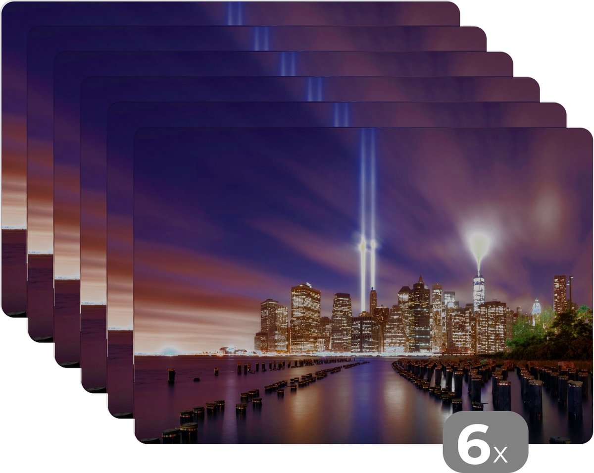 Placemats Skyline City New York Avond Onderleggers