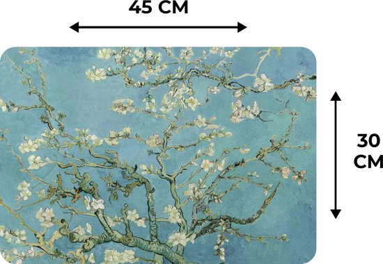 Set de table - Van Gogh - Blossom - Maîtres anciens - Vincent van Gogh - 45x30 cm - 6 pièces - Résistant à la chaleur - Antidérapant - Pad - Amovible