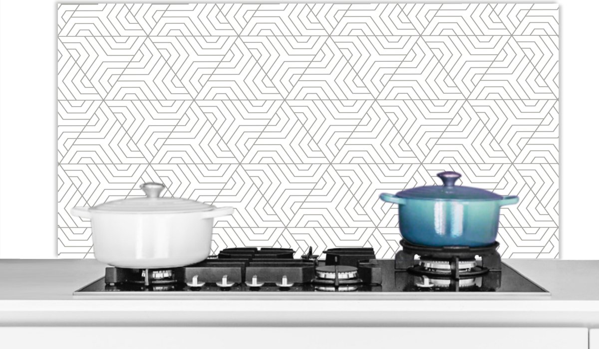 Spatscherm - Design - Keuken - Patronen - Driehoek - Abstract - 120x60 cm - Spatwand