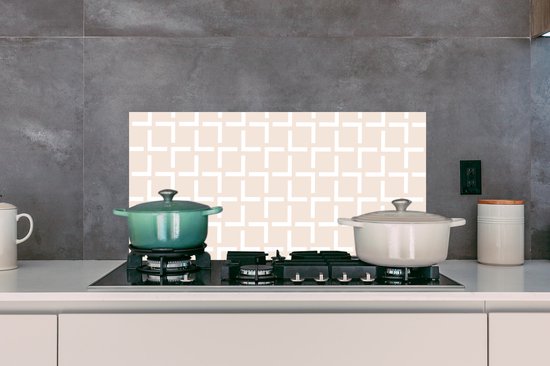 Spatscherm - Patronen - Design - Beige - Spatwand - 80x40 cm - Achterwand keuken