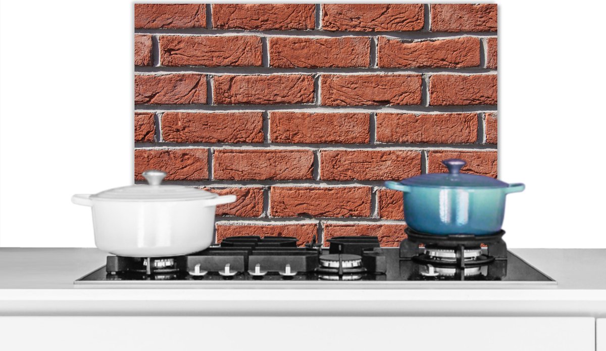 Spatscherm - Muur - Baksteen - Vintage - Spatwand - Koken - 70x50 cm