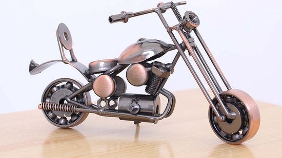 Beeldje motor - 16 cm - Koper - IJzer - Decoratie - Design