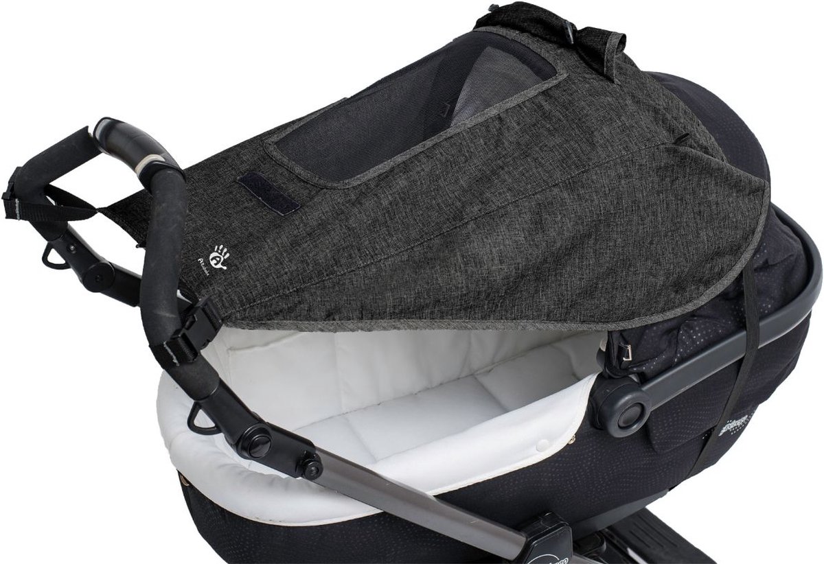 Zonnescherm kinderwagen universeel - Zonnedoek buggy - Donkergrijs