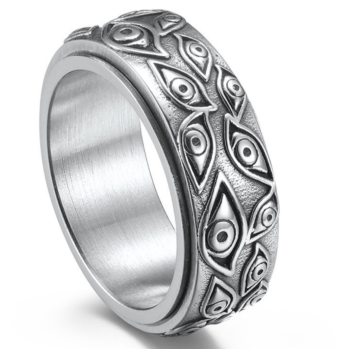 Ocean of Motion - Ring - Anxiety Ring - Stress Ring - Fidget Ring - Spinner Ring - Worry Ring - Zilver - Overprikkeld Brein - Bescherming - Chirurgisch staal - RVS - Ringmaat 55/17.50 mm - Dames - Heren