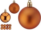 16x stuks kerstballen oranje kunststof diameter 5 cm - Kerstboom versiering