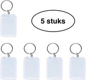 Porte-clés photo - Porte-clés Acryl - Transparent - Photo, texte, Logo - Format 5 x 3,3 cm - 5 pièces