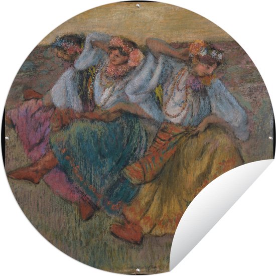 Tuincirkel Russische dansers - Schilderij van Edgar Degas - 120x120 cm - Ronde Tuinposter - Buiten XXL / Groot formaat!