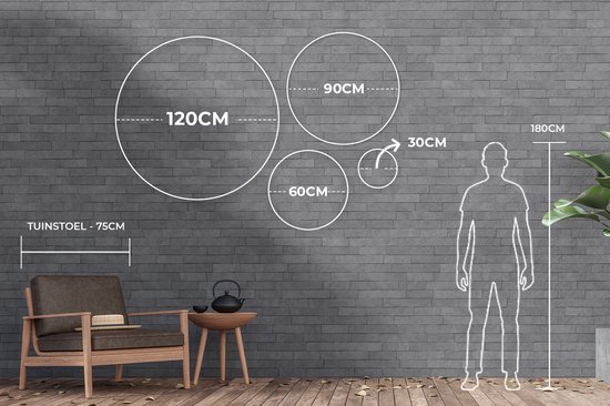 Garden Circle Carpes Koï dans un étang avec des fleurs - 150x150 cm - Affiche Ronde de Jardin - Extérieur