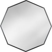 Octagon spiegel metaal - spiegel achthoek - wandspiegel zwart