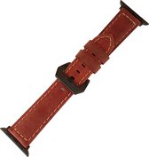 Convient au bracelet Apple Watch 44 mm - Série 1 2 3 4 5 6 7 SE - Bracelet de montre Smartwatch iWatch - 42mm 44mm 45mm - Fungus - Cuir PU - Coutures rouges