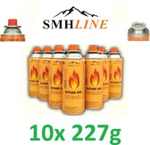 SMH LINE -  Kookstel gasflessen - 10 stuks 227g butaan gas gasbus navulling-Gaspatroon Butaan Gasbussen - Camping Kookstel gasflessen 10x Gasbussen ( Voordeelverpakking)