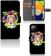 GSM Hoesje Geschikt voor Samsung Galaxy A03 Book Cover Lion Color