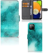 GSM Hoesje Geschikt voor Samsung Galaxy A03 Fotohoesje Painting Blue