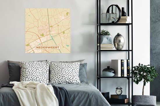Poster Kaart - Plattegrond - Nederweert - Stadskaart - 75x75 cm