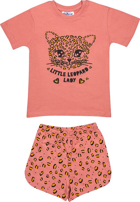 Fun2wear - kinder - meisjes - shortama - Little leopard lady - pink