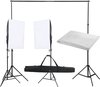 vidaXL - Fotostudioset - met - verlichtingsset - en - achtergrond