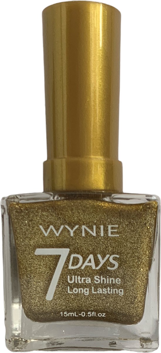 Wynie - Nagellak 7 Days Ultra Shine Long Lasting - Licht Goud Mini Glitter / Shimmer - 1 flesje met 15 ml inhoud - Nummer 538