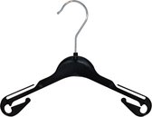 Kledinghanger, klerenhanger, shirthanger zwart met rokinkepingen kunststof 26cm, 10 stuks