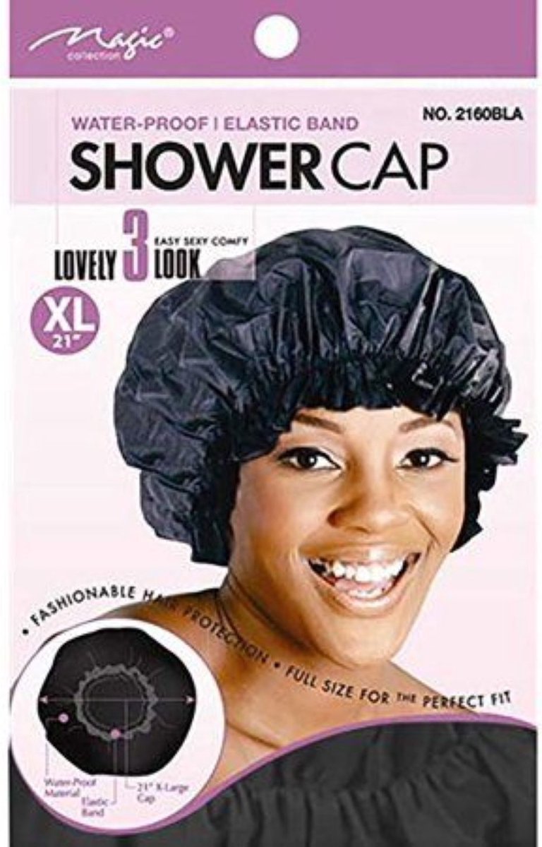 Magic Shower Cap Black 1pc