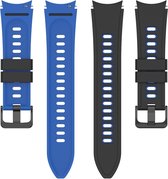 Siliconen bandje - geschikt voor Samsung Galaxy Watch 6 / Watch 6 Classic / Watch 5 / Watch 5 Pro / Watch 4 / Watch 4 Classic - zwart-blauw