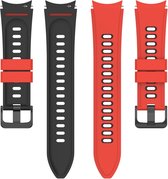 Siliconen bandje - geschikt voor Samsung Galaxy Watch 6 / Watch 6 Classic / Watch 5 / Watch 5 Pro / Watch 4 / Watch 4 Classic - rood-zwart