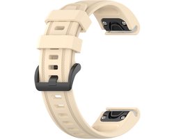 Siliconen bandje - geschikt voor Garmin Fenix 5S / 5S Plus / 6S / 6S Pro / 7S / 7S Pro / 8 (43 mm) / Approach S12 / S42 / S70 42 mm / Epix Pro (Gen 2) 42 mm / D2 Delta S / Descent Mk2S / Mk3(i) 42 mm - beige