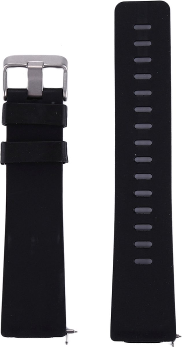 Siliconen bandje - geschikt voor Fitbit Versa / Versa 2 - maat S/M - zwart